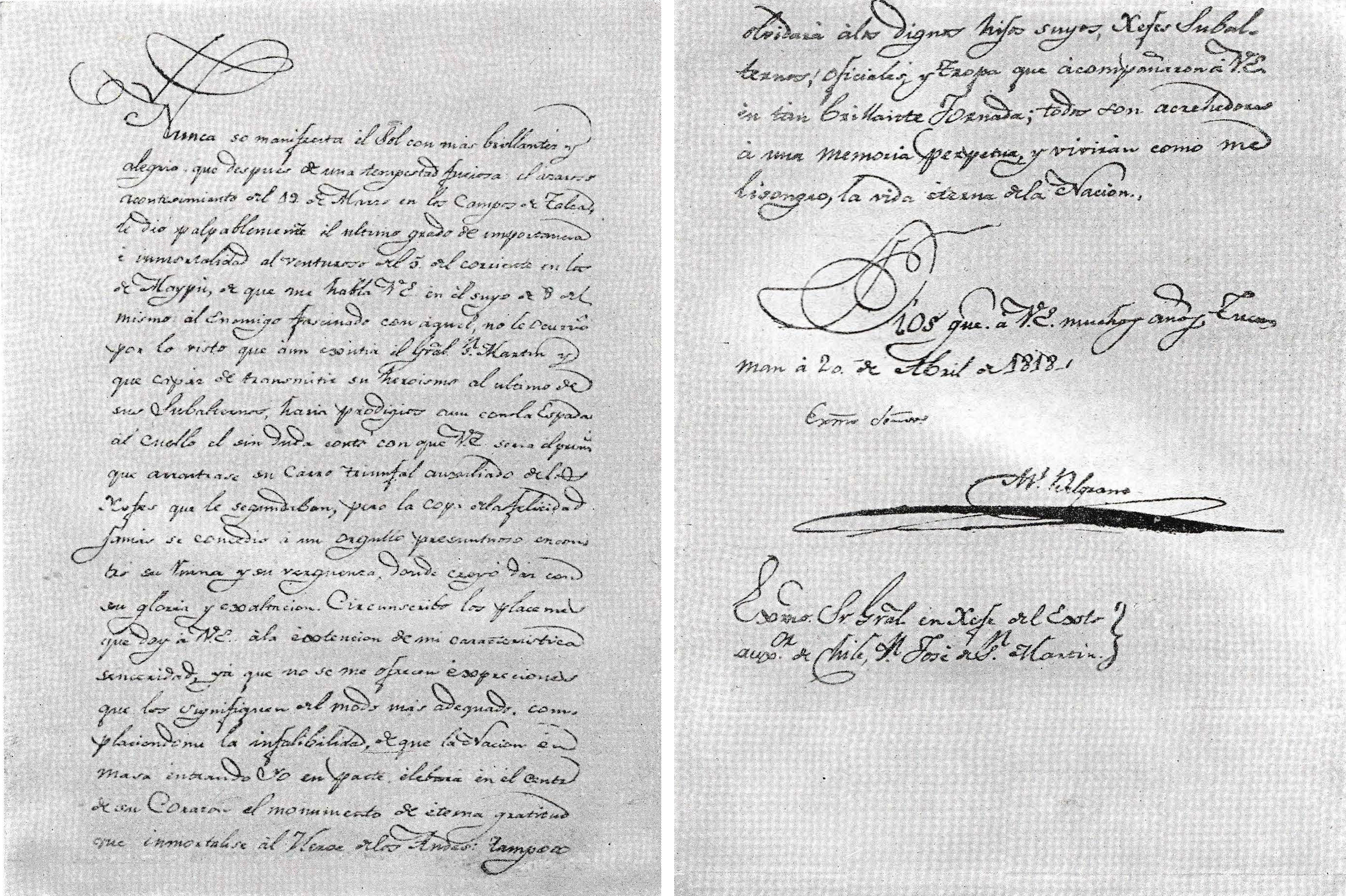 Carta de Belgrano a San Martín